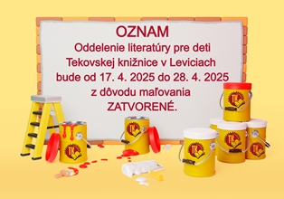 OZNAM PRE ČITATEĽOV